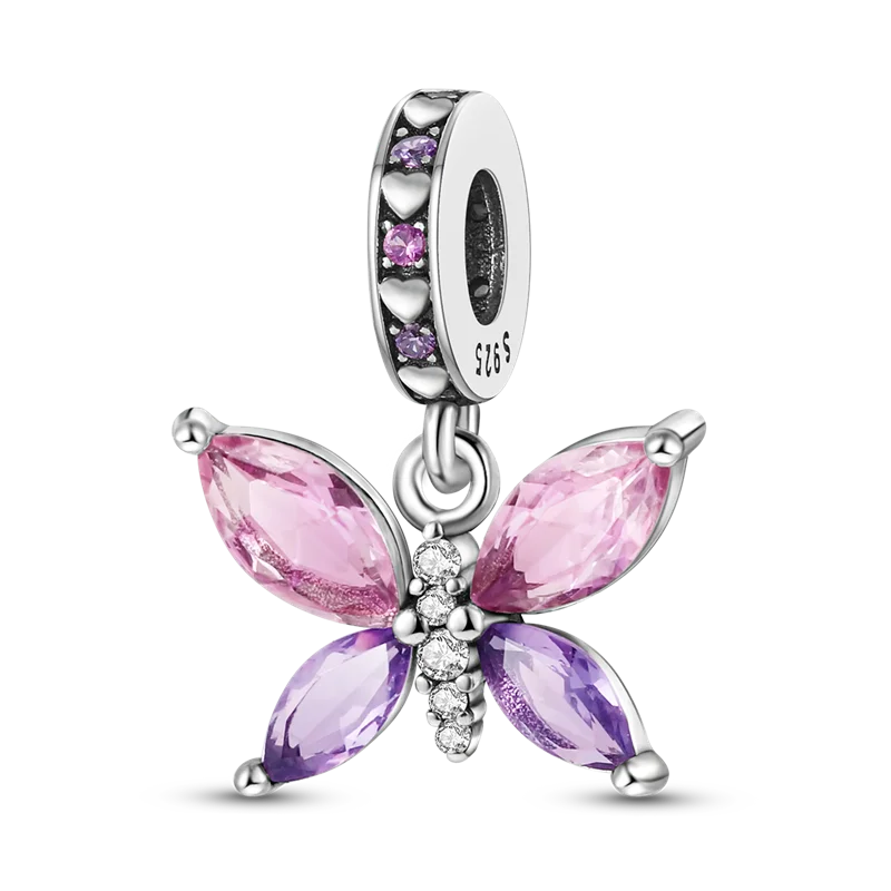 Skanto | 925 Silver Golden Leopard Charm Beads Colorful Chameleon Rhinoceros Lion Scarab Cat Pendant Compatible with Original Pandora Bracelet Jewelry