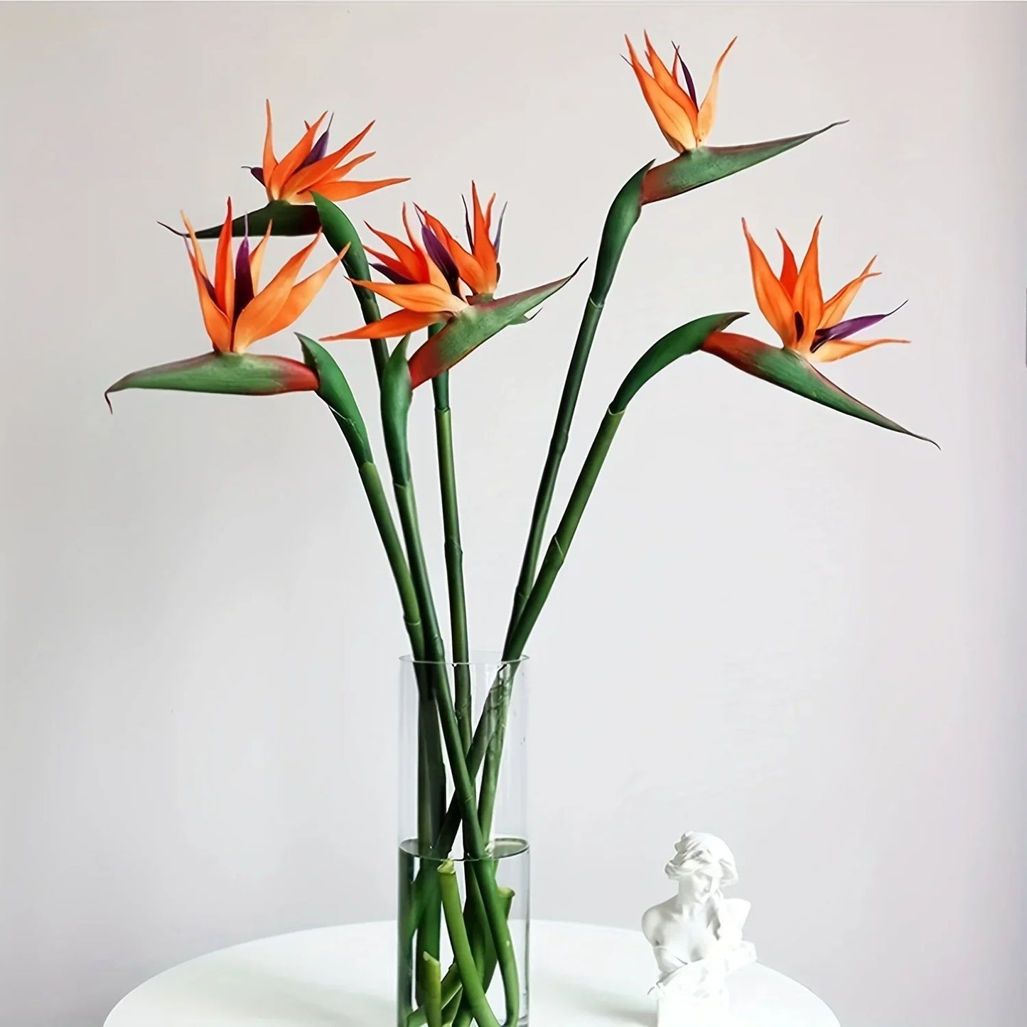 BowLift | Floriva 3 Piece Set Artificial Strelitzias | Bird of Paradise Flowers | 24.5 cm Long Stems | Decoration for Home, Office & Events