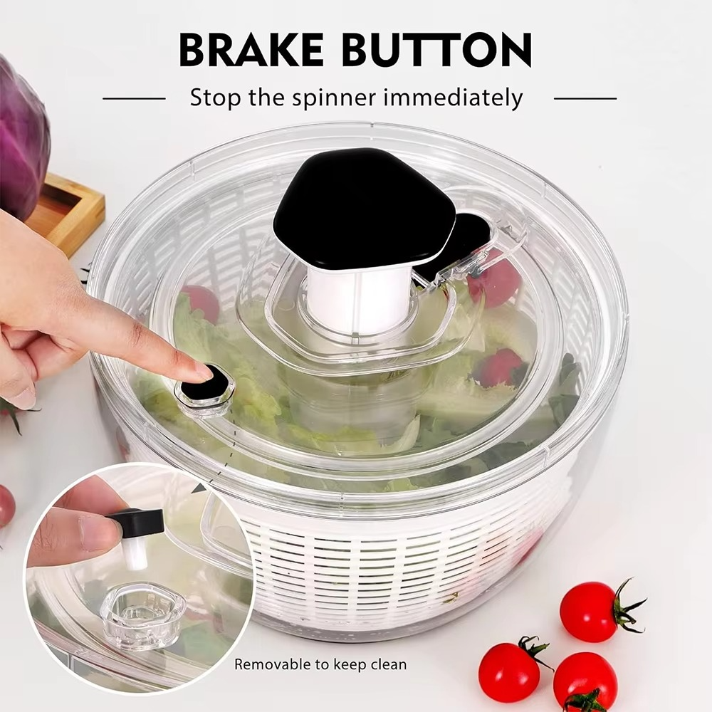 Skanto | 6.3 QT One-Handed Salad Spinner with Easy Press Drying System