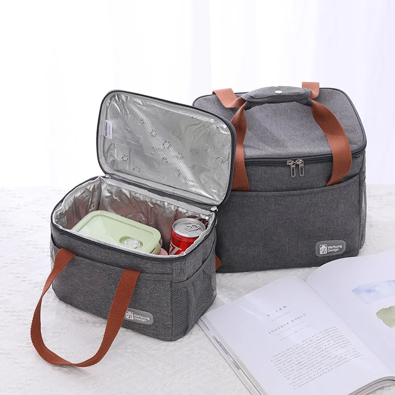 Skanto | Large Capacity Thermal Insulated Lunch Bag – Oxford Fabric Food Storage Picnic Bag, Portable Cooler Bag