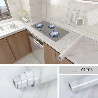 Skanto | Marble Kitchen Oil-Proof Foil - Self-Adhesive Waterproof Wallpaper for Stove, Countertop, Cabinets, Tile Renovation