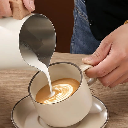 BowLift | Scandinavian Wood Handle Stainless Milk Pitcher