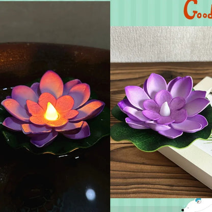 BowLift | Floating Lotus Lamp LUMILYA | LED Water Sensor | Warm White Light | For Pond, Garden & Parties