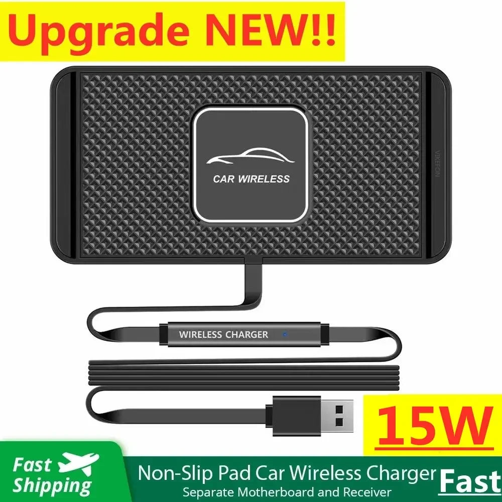 Kalsten | Voltigo Wireless Charging Pad | 15W Fast Charger | Non-Slip & Ultra-Slim | Compatible with iPhone & Samsung