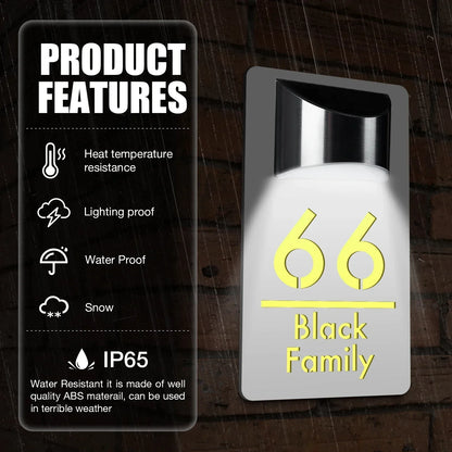 Skanto | Tall - Custom House Number Outdoor LED Solar