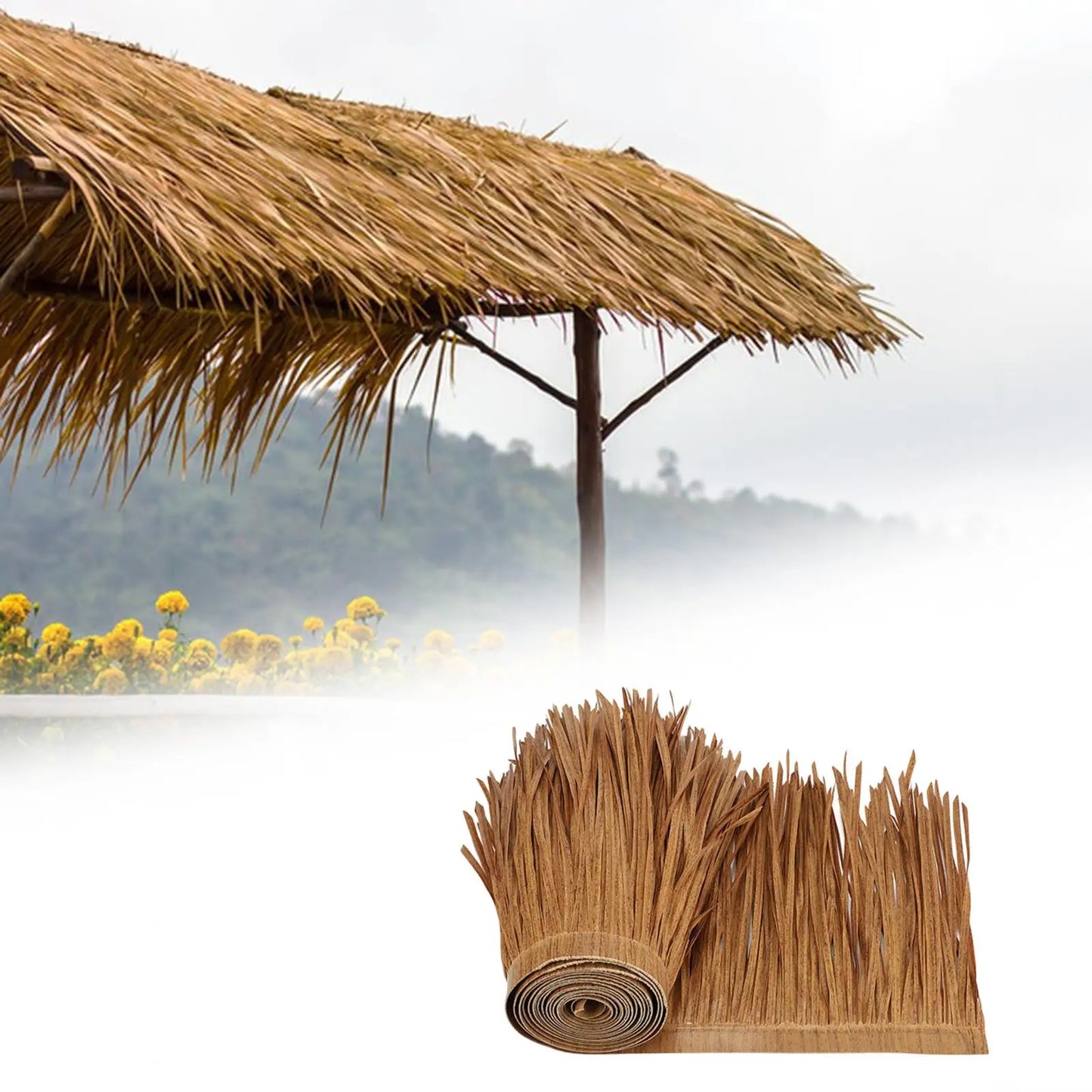 Brehn | TROPISHIELD Artificial Palm Thatch | UV-resistant & weatherproof | 100×50 cm | For DIY roofs, parasols, Tiki bars & garden sheds