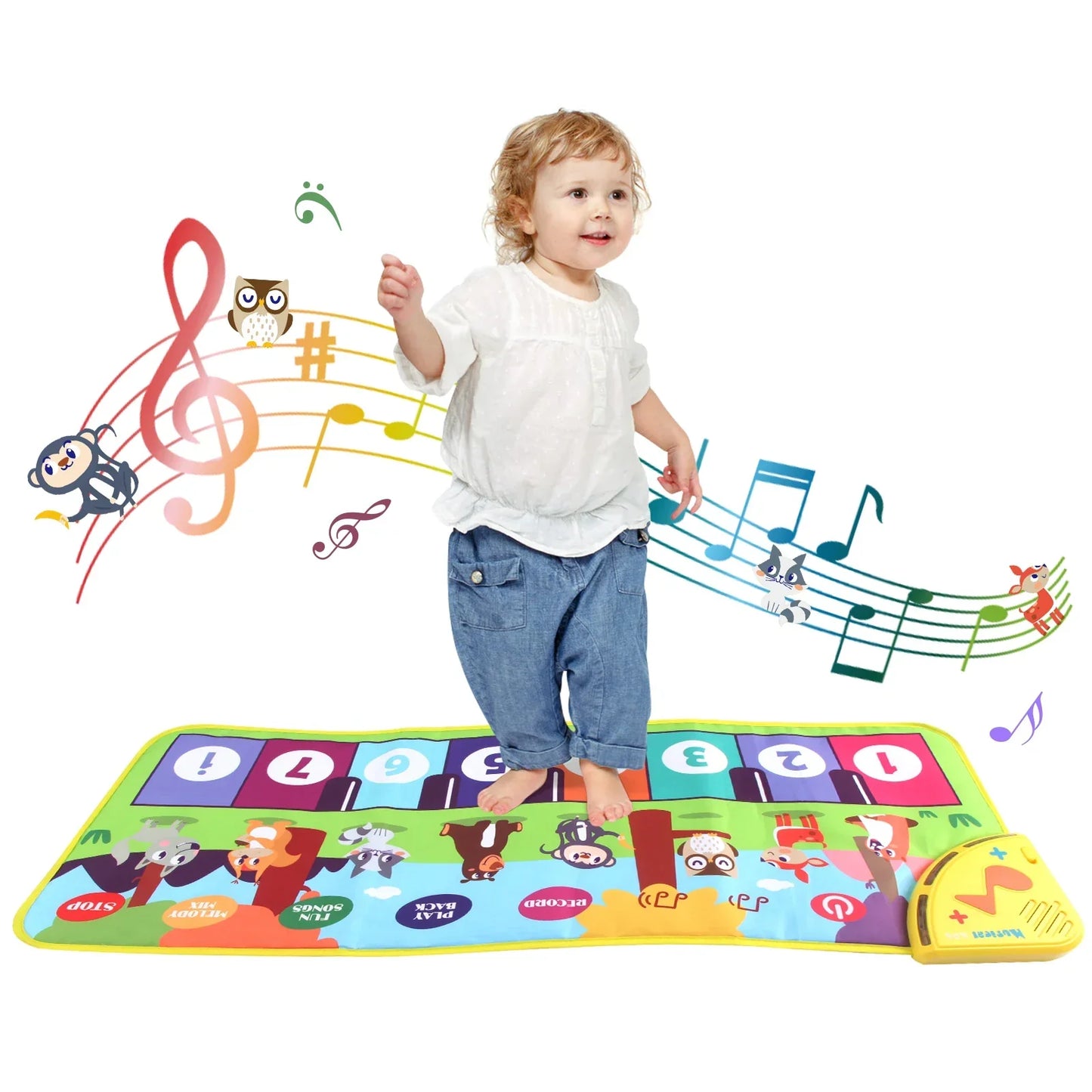 Skanto Multifunctional Musical Dance Mat for Toddlers - Interactive Piano Keyboard with Animal Sounds, Educational Kids Gift, Portable Fun!