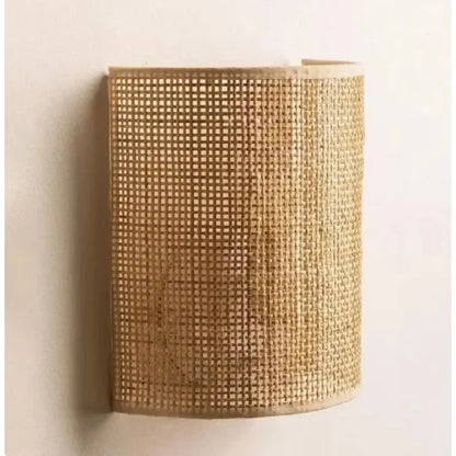 Skanto | LED Wall Lamp with Natural Brown Finish and Hemp Cord