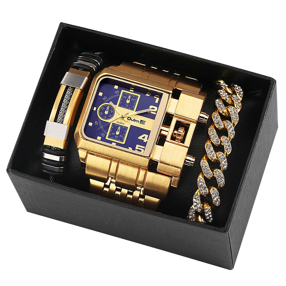 BowLift | Big Dial Watch Quartz Business Men Gift Set