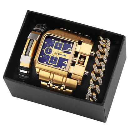 BowLift | Big Dial Watch Quartz Business Men Gift Set
