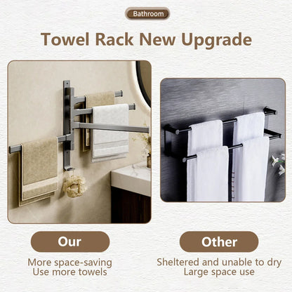 Skanto | Rotbart Towel Bar Rotbart Towel Rack Space Aluminum 1/2/3/4/5-Bar Towel Holder Kitchen Shelf Kitchen Hanging Shelf Wall Mounted