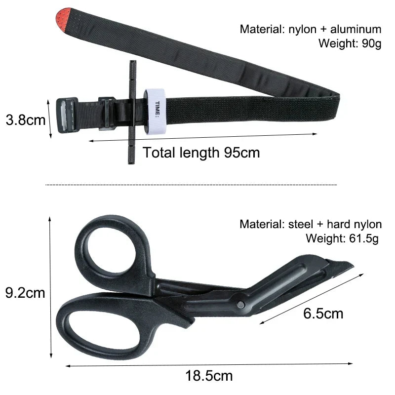 Skanto | Military Tactical First Aid Rotary Pressure CAT Aluminum Rod Tourniquet - Essential Hiking, Camping, Survival Gear for Molle Rescue