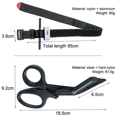 Skanto | Military Tactical First Aid Rotary Pressure CAT Aluminum Rod Tourniquet - Essential Hiking, Camping, Survival Gear for Molle Rescue
