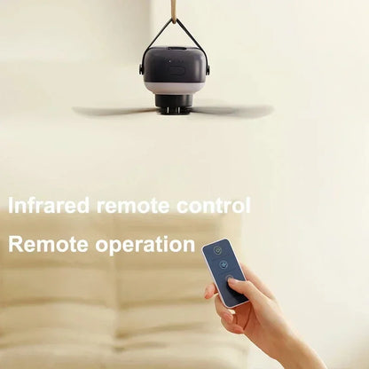 BowLift | CampiBreeze Mobile Ceiling Fan | 3600/7200 mAh Battery | LED & Remote Control | Quiet & Hangable