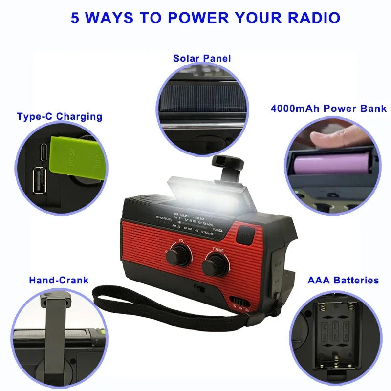 Emergency solar radio