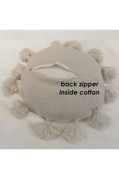 Fringe round seat cushion | Bowlift