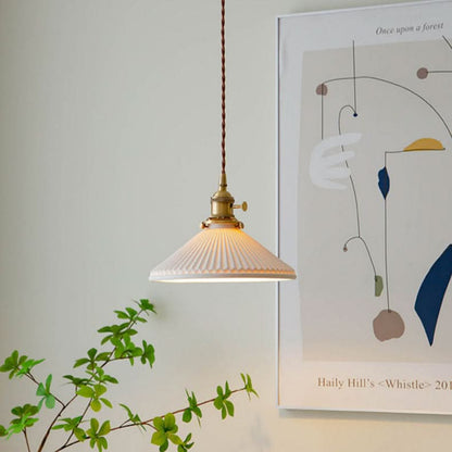 BowLift | Scandinavian White Ceramic Pendant Light