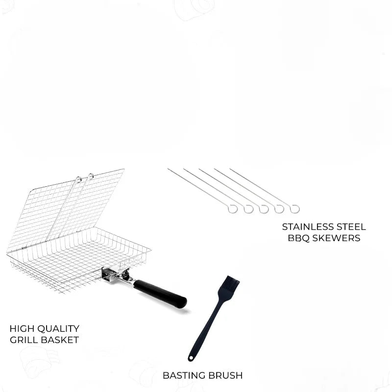 BowLift | BBQGrid | Portable grill grid with handle | Ideal for fish, vegetables & shrimp | Stainless steel
