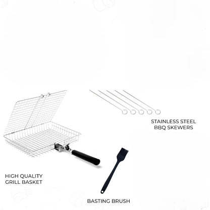 BowLift | BBQGrid | Portable grill grid with handle | Ideal for fish, vegetables & shrimp | Stainless steel