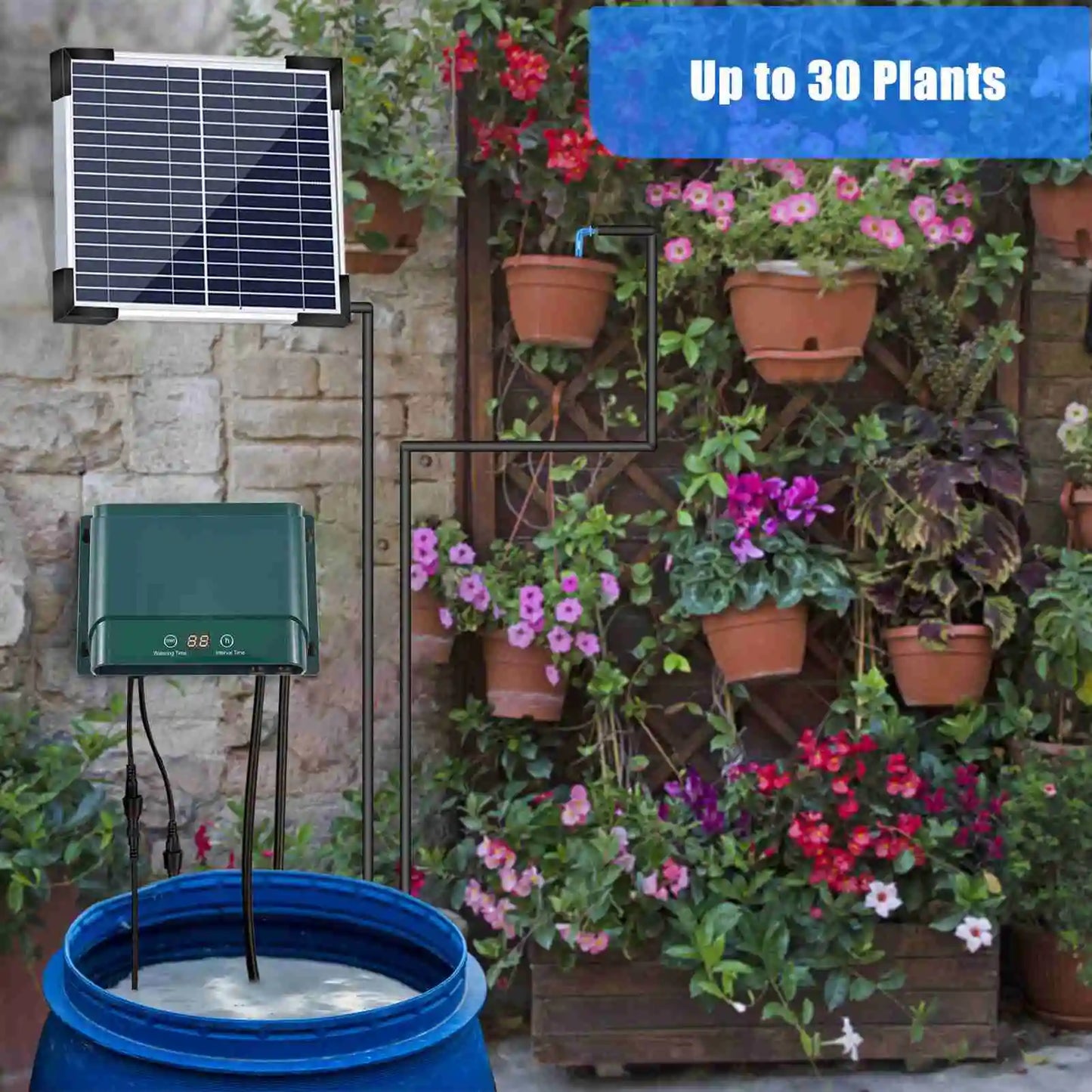 BowLift | Solar Drip Irrigation System Kit Automatic Watering with 30 Modes & 7 Timers – AquaFlow