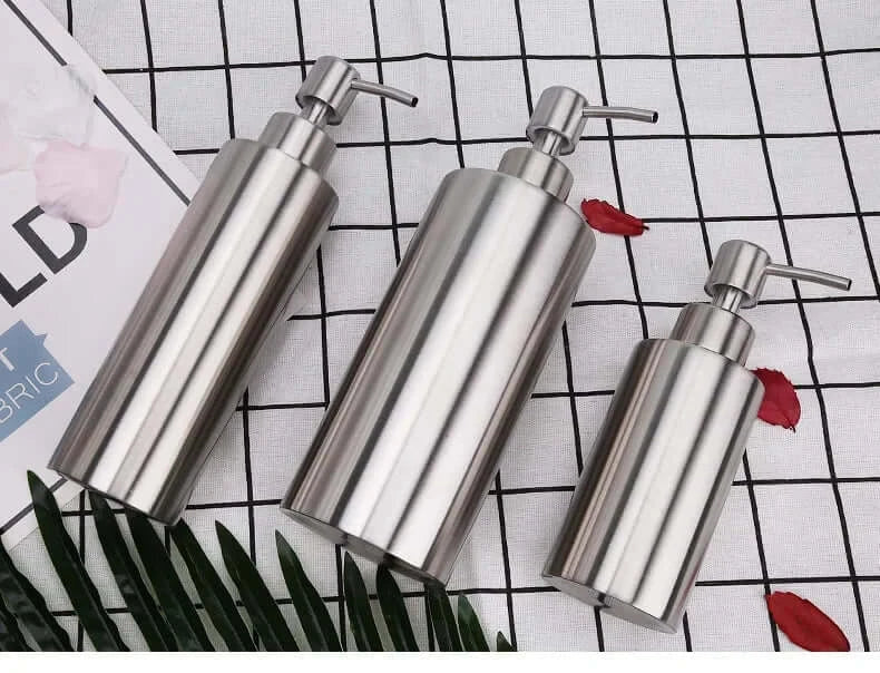 Elegant stainless steel hand pump soap dispenser 250ml/350ml/550ml