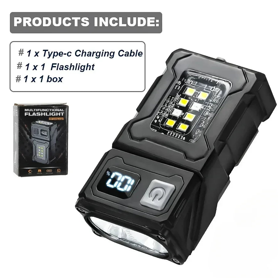 BowLift | Luminoxar Tactical Mini LED Work Light | USB-C Rechargeable | 7 Light Modes & Magnetic Base | 8.1 × 4.5 × 2.6 cm | IPX4 Waterproof