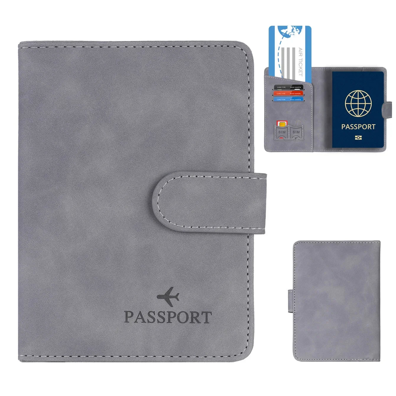 Skanto | Travello Passport Holder | RFID Protection | Genuine Leather Look | For Women and Men