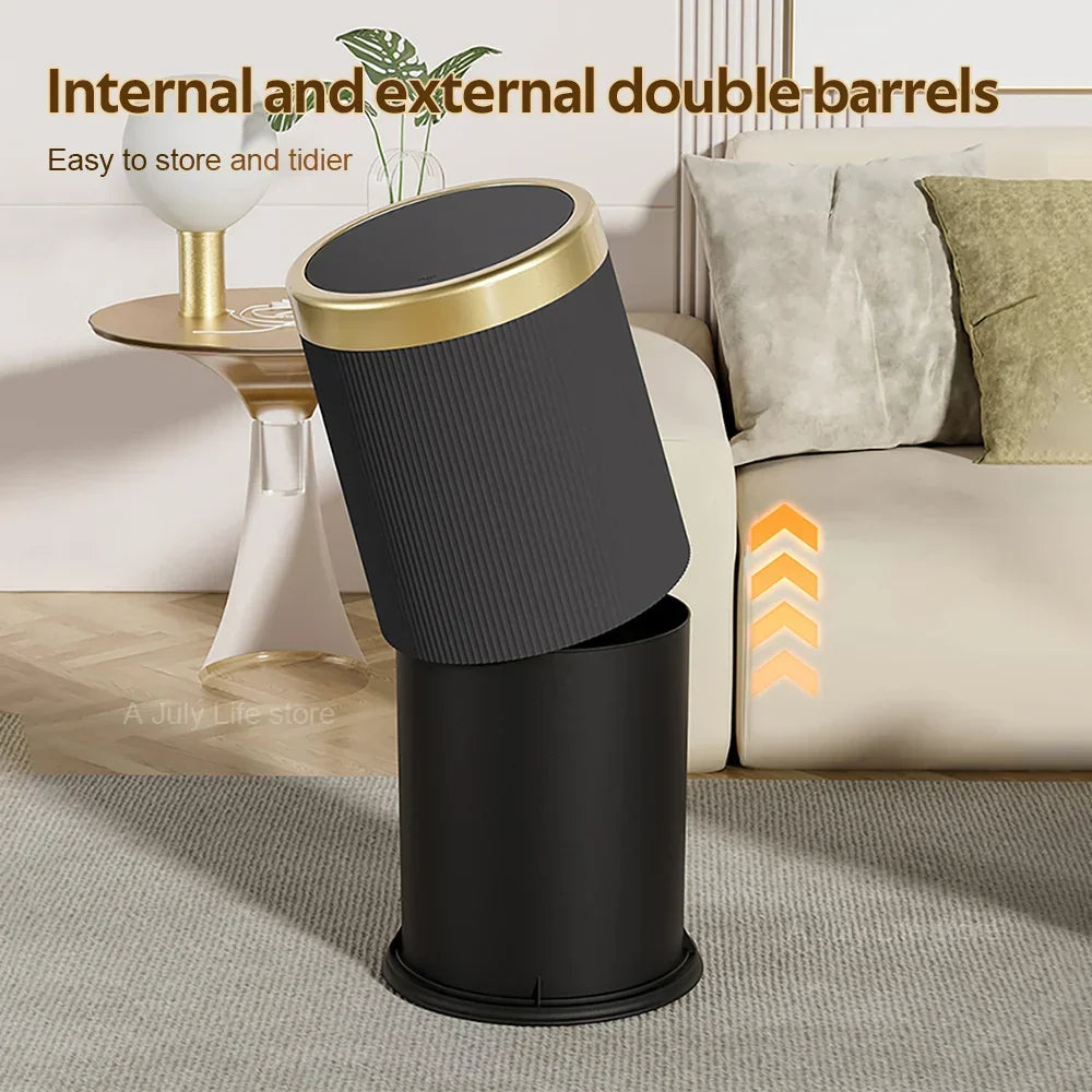 Modern rectangular waste bin | With lid & removable inner bin | For kitchen, bathroom & office Bowlift