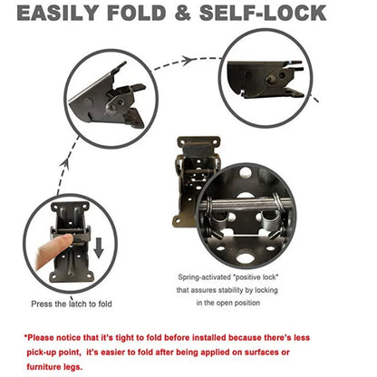 2 foldable self-locking hinges | Brehn