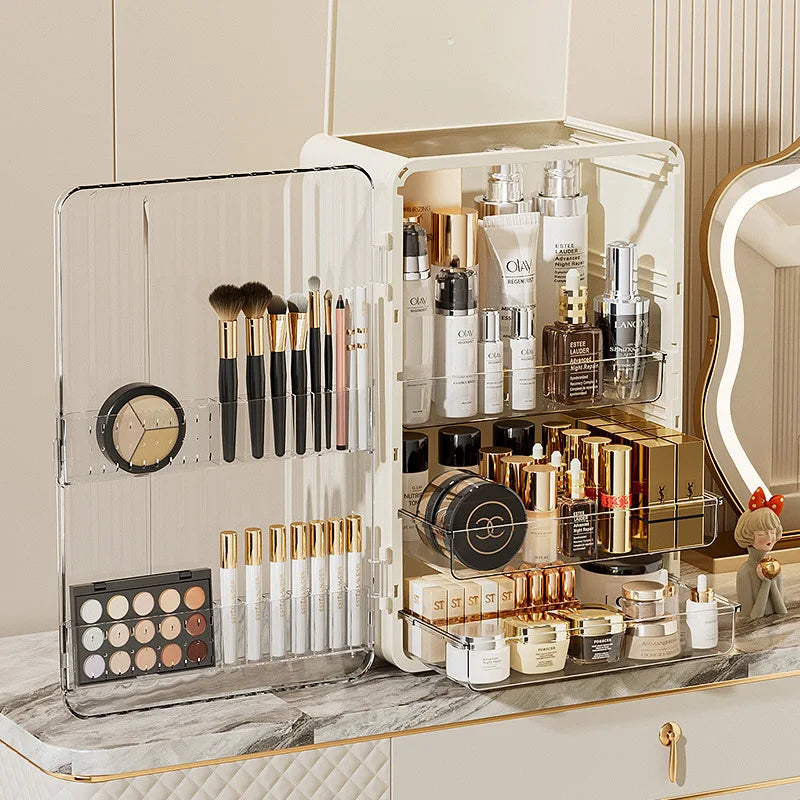 Skanto | Luxo Luxury Makeup Storage Box – Dustproof Cosmetic Organizer with Magnetic Door