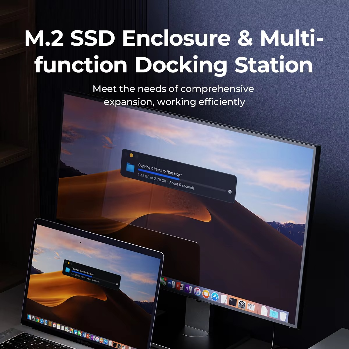 Skanto | Ultimate USB-C Laptop Docking Station with Integrated SSD Enclosure