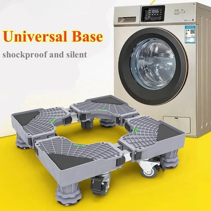 Skanto | Stabilova Adjustable Roller Stand for Washing Machine & Refrigerator | With 4 Double Wheels & Shock Absorption | Height Adjustable & Load-Bearing
