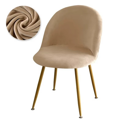 Kalsten | Elastic Velvet Chair Covers - Stretch Low Back Slipcovers for Dining and Makeup Chairs