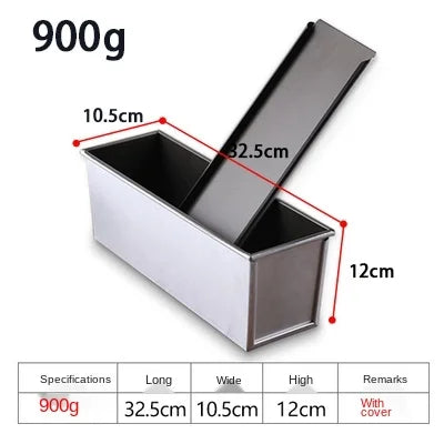 Skanto | Premium Non-stick Aluminum Alloy Loaf Pan with Lid - Various Sizes (250g/450g/600g/750g/900g/1000g) for Baking Bread and Cakes