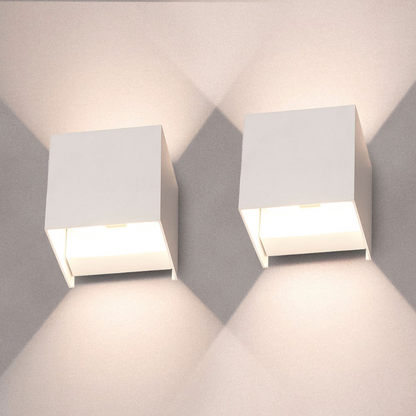 Modern LED wall light in cube design, Minimalist wall lamp for hallway & living room | Karnz