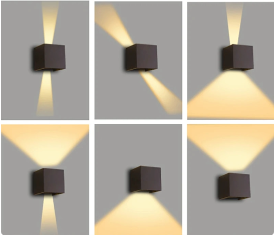 Modern LED wall light in cube design, Minimalist wall lamp for hallway & living room | Karnz