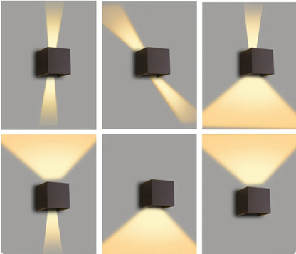 Modern LED wall light in cube design, Minimalist wall lamp for hallway & living room | Karnz