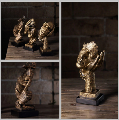 Skanto | Abstract Gold Sculpture "NordicLine" – Modern Scandinavian Decoration