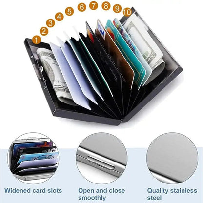 BowLift | Slim RFID-blocking stainless steel wallet for cards