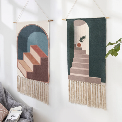 Skanto | Hand-Woven Cotton Wall Tapestry with Geometric Pattern