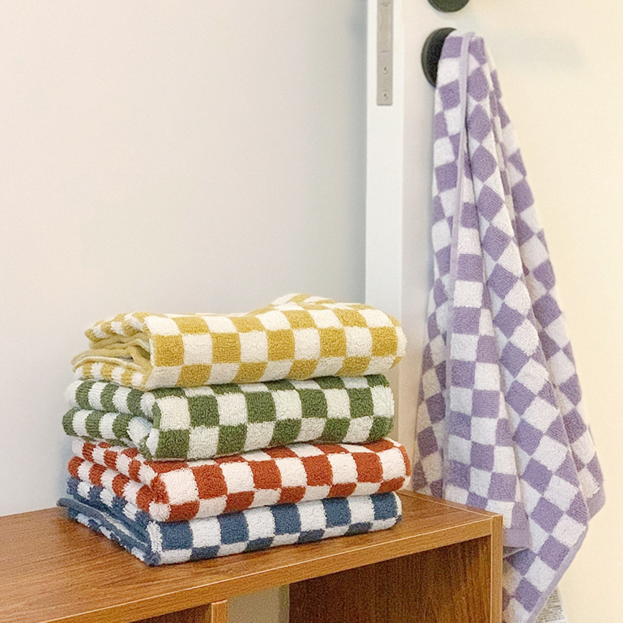 Colourful Checkerboard & Stripe Towels | Bowlift