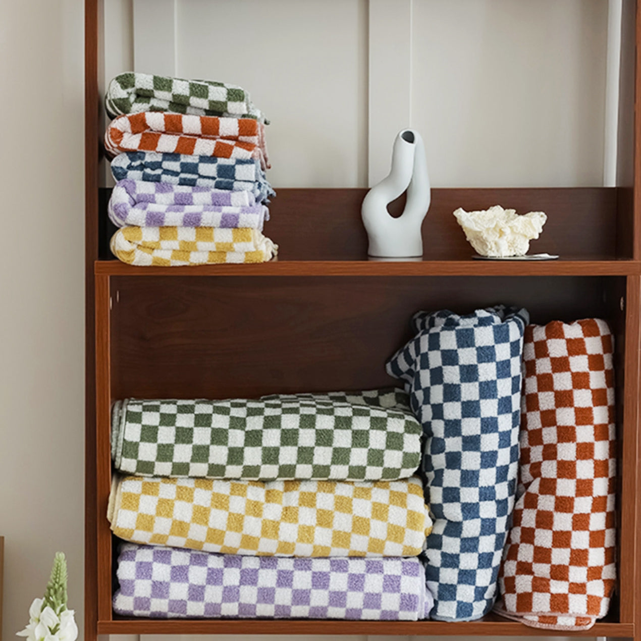 Colourful Checkerboard & Stripe Towels | Bowlift