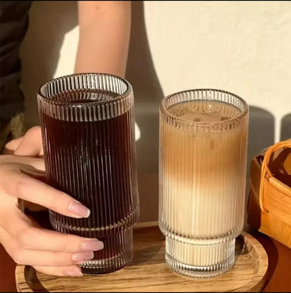 Norvo | 6Pc Ribbed Glasses Black