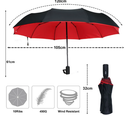 BowLift | StormShield Automatic Umbrella – Windproof Storm Umbrella with Reversed Closing Mechanism