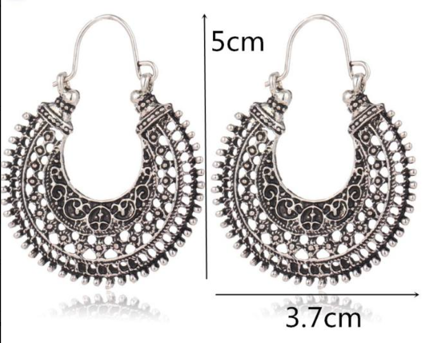 Elegant Tibetan filigree earrings made of high-quality genuine silver! Norvo