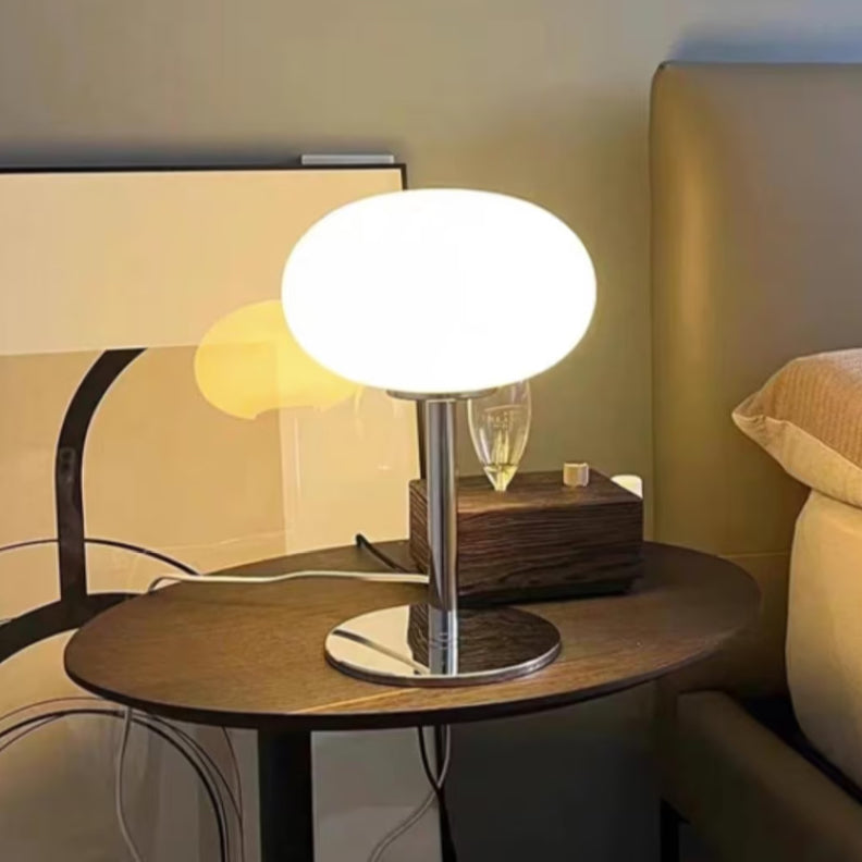 SérénitéMagique - Elegant Beige Table Lamp for Ambient Lighting Bowlift