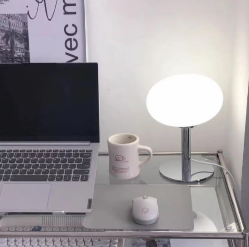 SérénitéMagique - Elegant Beige Table Lamp for Ambient Lighting Bowlift