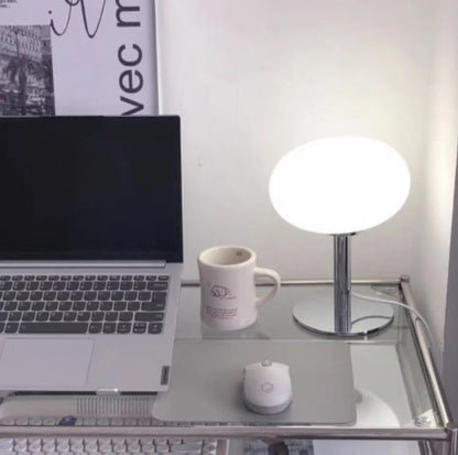 SérénitéMagique - Elegant Beige Table Lamp for Ambient Lighting Bowlift