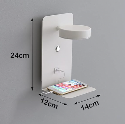Skanto | Dimmable Multifunctional LED Wall Lamp with USB Charging Port for Bedroom