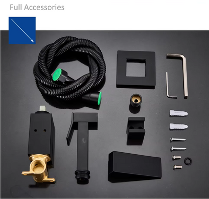 Skanto | Matte Black Bidet Shower Faucet Solid Brass, Hygienic Shower, Hot-Cold Mixer Tap, Muslim Toilet Faucet